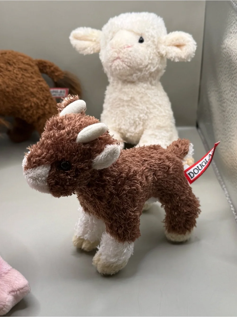 Douglas Animal Plush Lot - Buffalo, Pig, Sheep Lamb and Cow Stuffed Animals